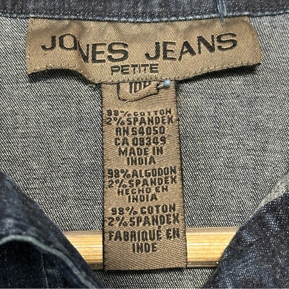 Joe's Jeans Classic Blue Button Down Shirt Sz 10P - Picture 5 of 10